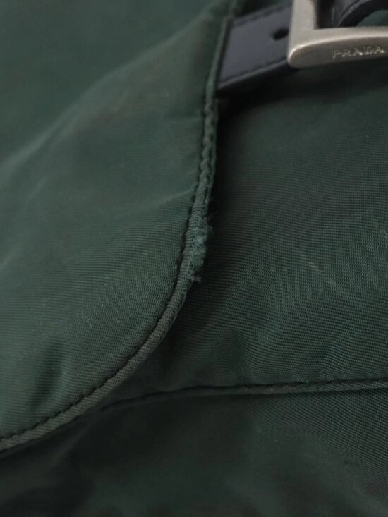 PRADA Backpack Nylon Green Silver Auth BSZ500